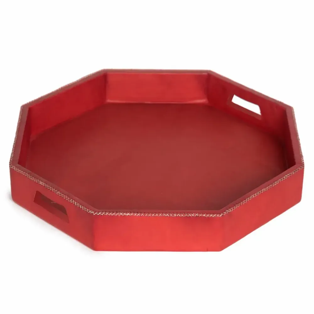 Kitchen utensils - Octogonal leather tray - SOL & LUNA