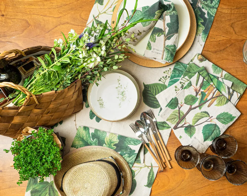 Linge de table textile - Serviettes en Lin  │ Les Arbres - LINOROOM 100% LINEN TEXTILES