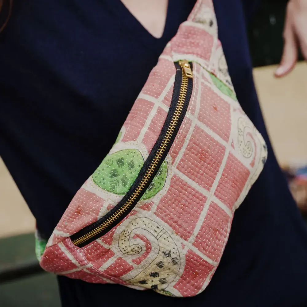 Leather goods - VINTAGE KANTHA FANNY PACK - CURIOSITY LAB