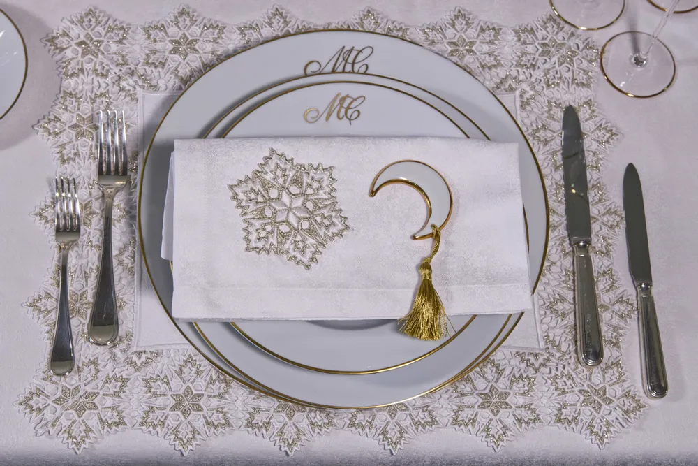 Linge de table textile - Mod. Cristalli di Neve - MAISON CLAIRE