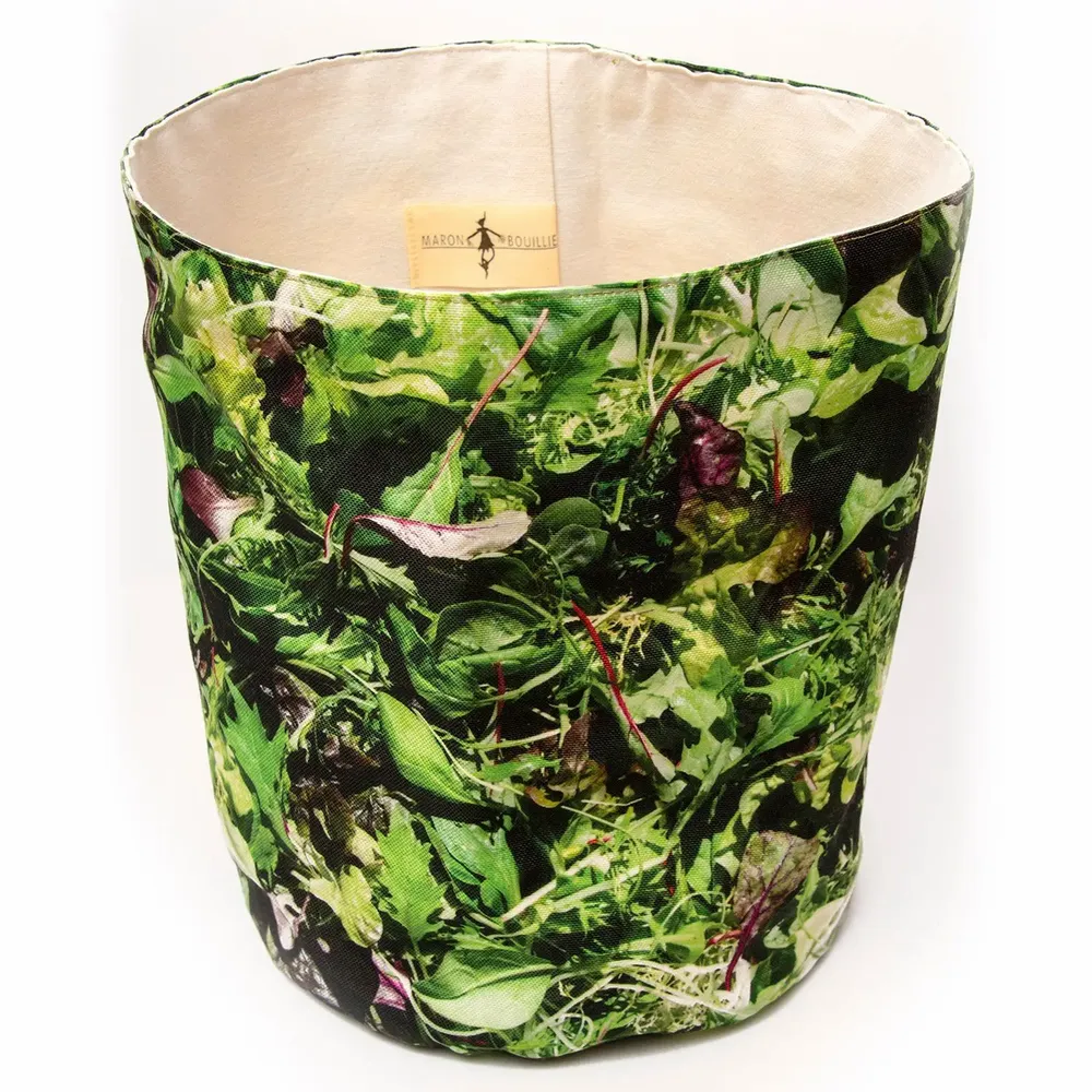 Couverts & ustensiles de cuisine - Corbeille en tissu imprimé Salade - MARON BOUILLIE