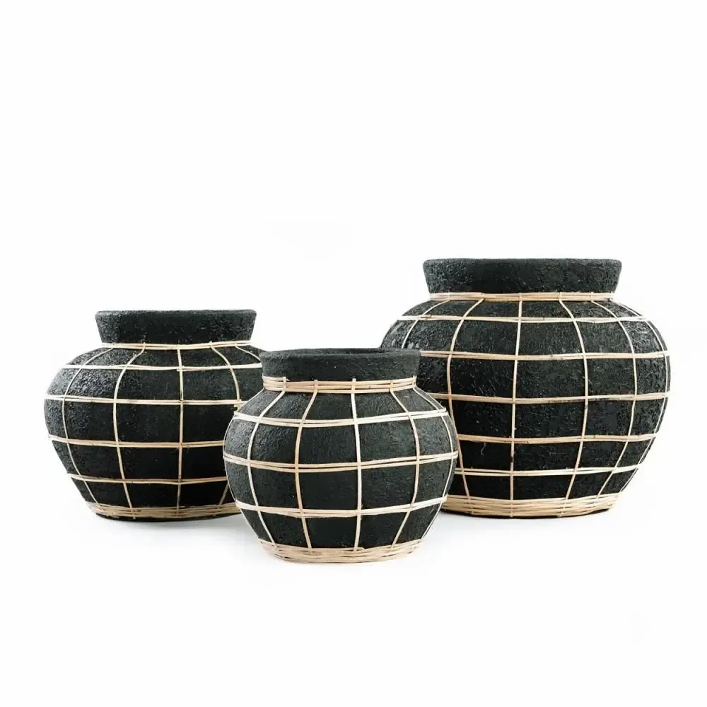 Vases - Le Vase Belly - Noir Naturel - L - BAZAR BIZAR LIVING
