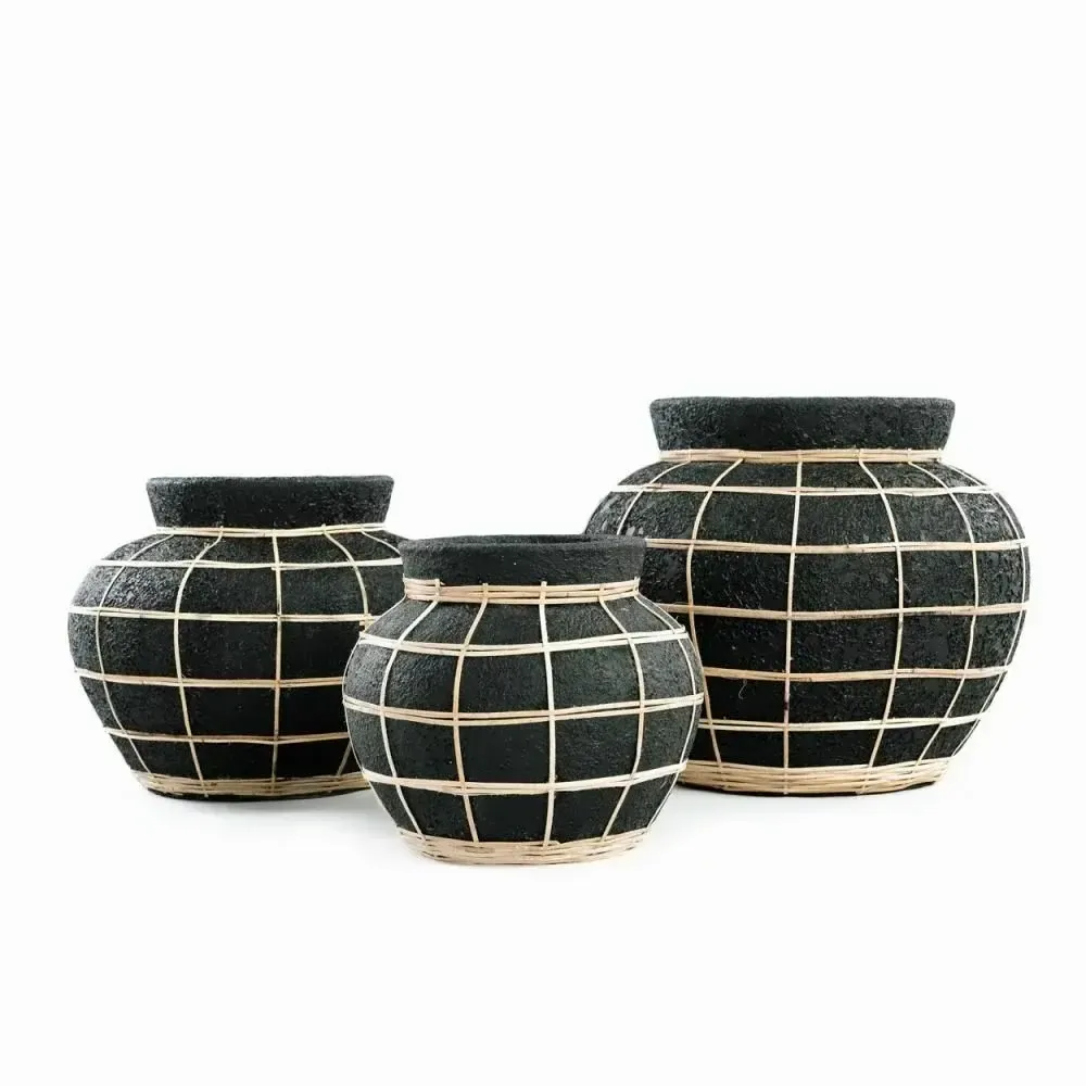 Vases - Le Vase Belly - Noir Naturel - M - BAZAR BIZAR LIVING