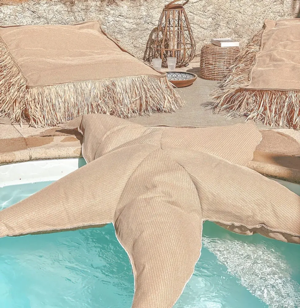 Poufs - Pouf XL flottant étoile de mer effet raphia - MX HOME