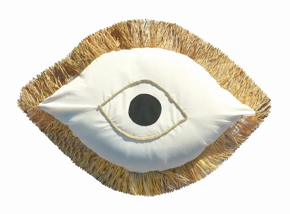 Transats - Oeil grec XL avec franges en raphia - MX HOME