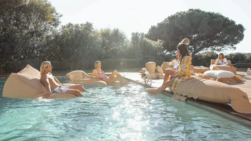 Poufs - Pouf XL flottant homard effet raphia - MX HOME