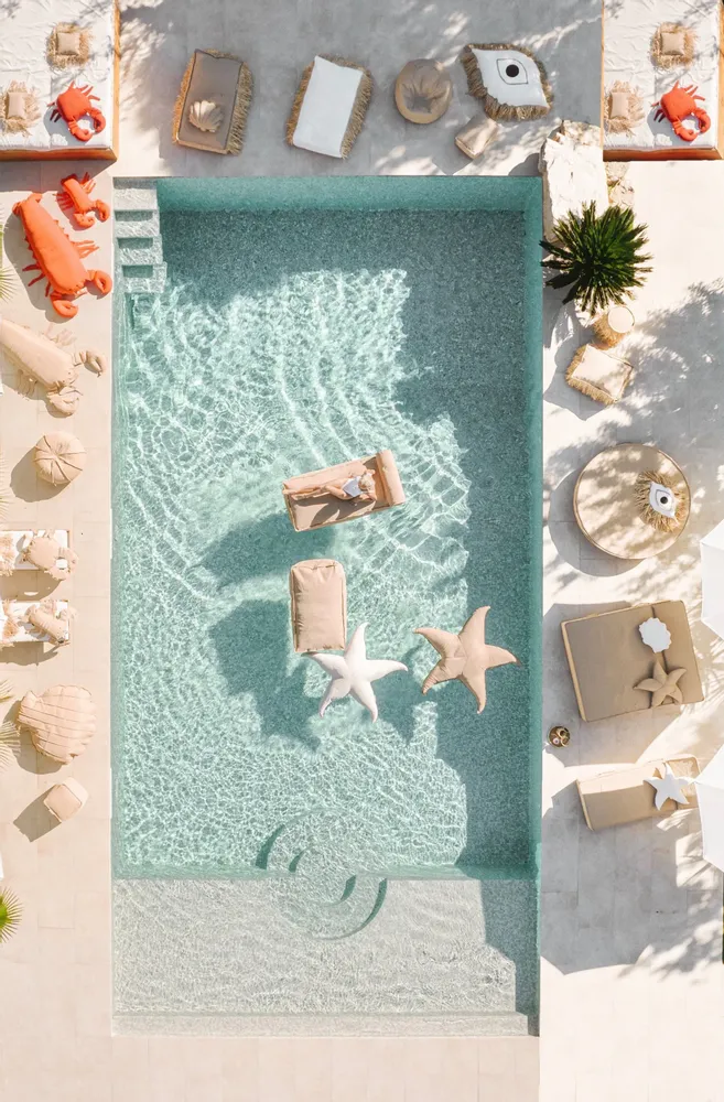 Poufs - Pouf XL flottant homard effet raphia - MX HOME