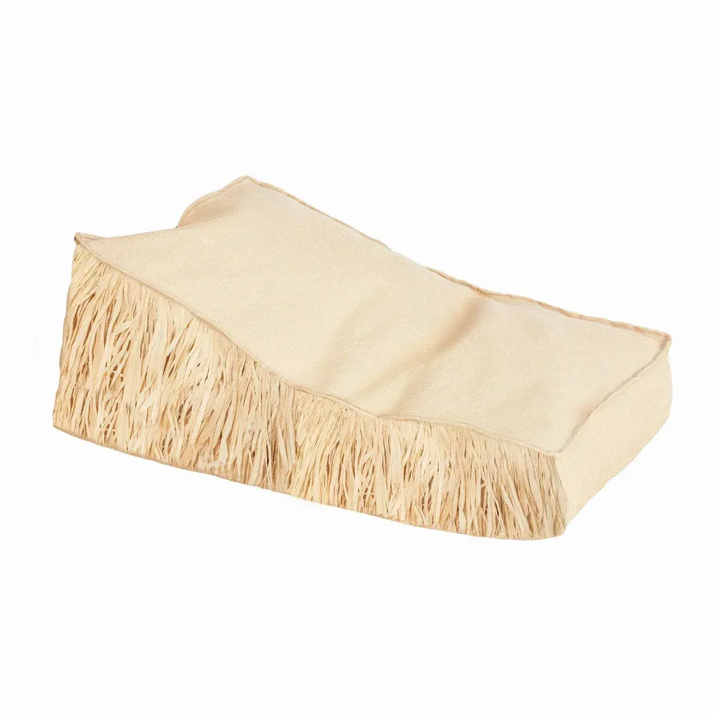 Poufs - Bain de soleil effet raphia avec franges - MX HOME