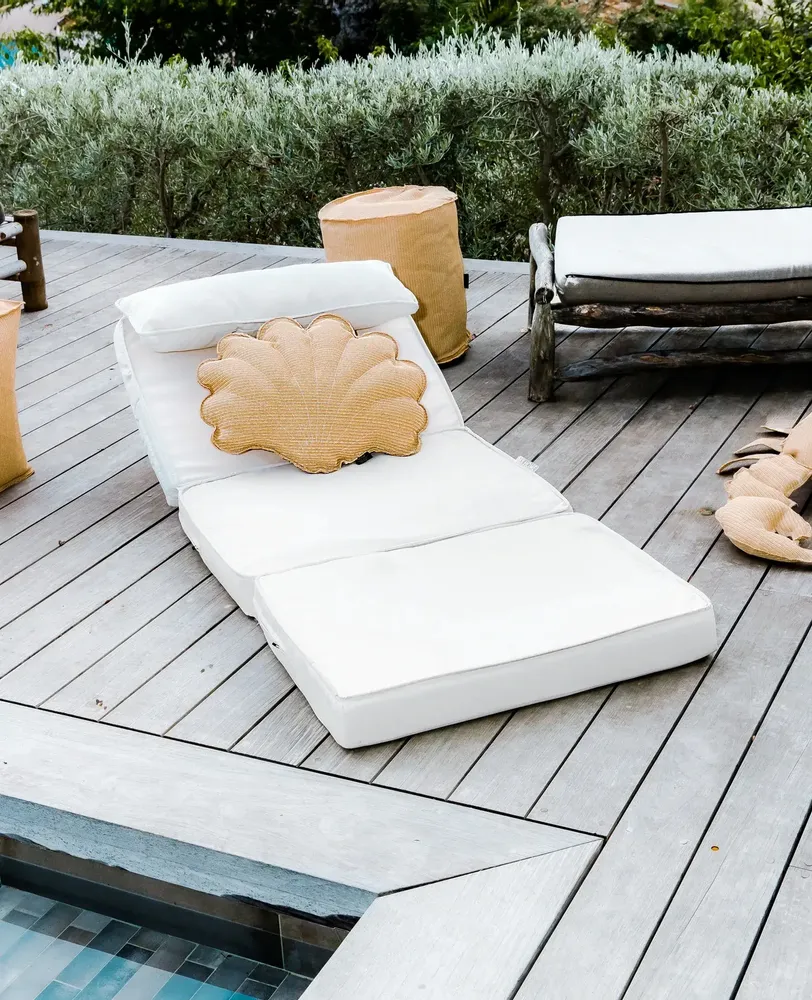 Fabric cushions - Raffia effect shell outdoor cushion - MX HOME