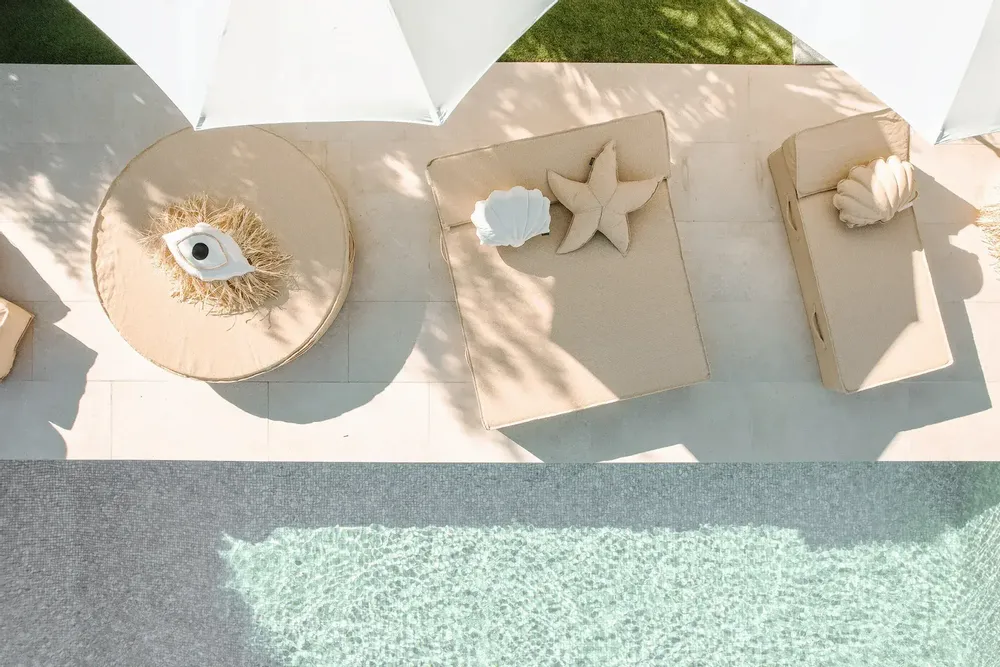 Transats - Lit bain de soleil 2 places effet raphia - MX HOME
