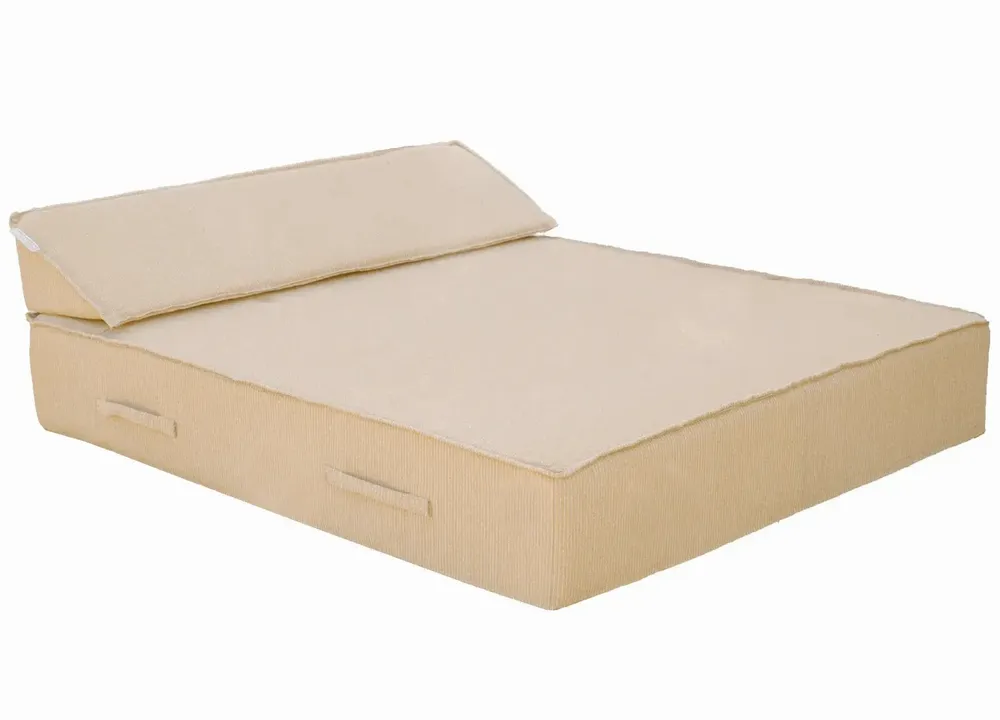 Deck chairs - 2 seater sun lounger bed with raffia effect - MX HOME