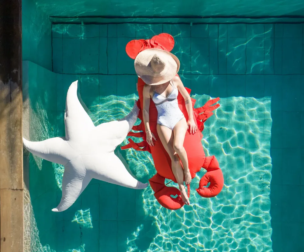 Ottomans - XL floating white starfish ottoman - MX HOME