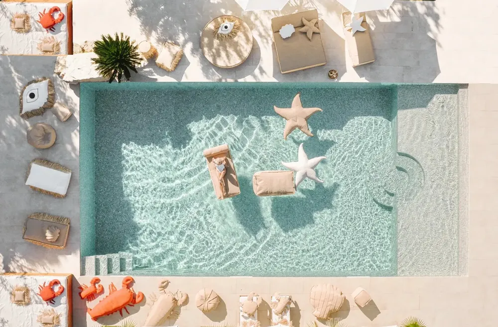 Ottomans - XL floating white starfish ottoman - MX HOME