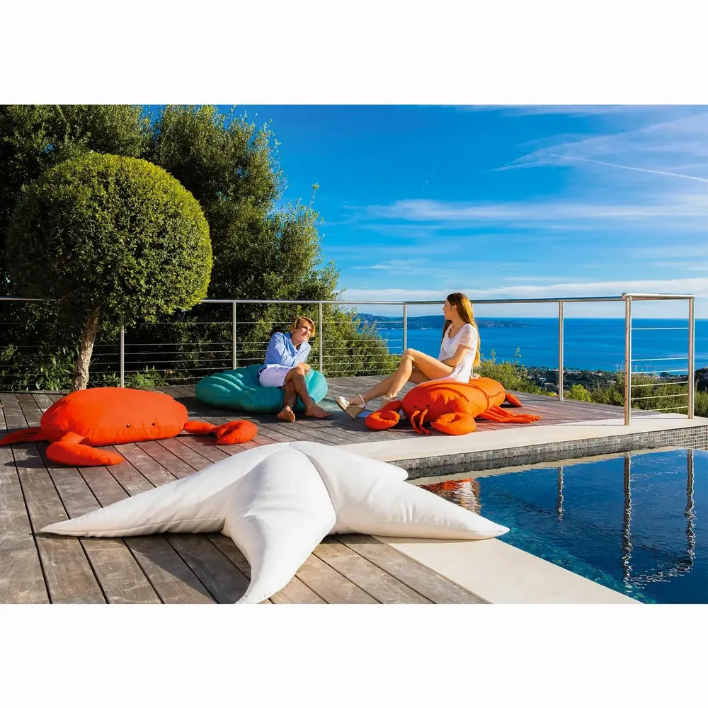 Ottomans - XL floating white starfish ottoman - MX HOME