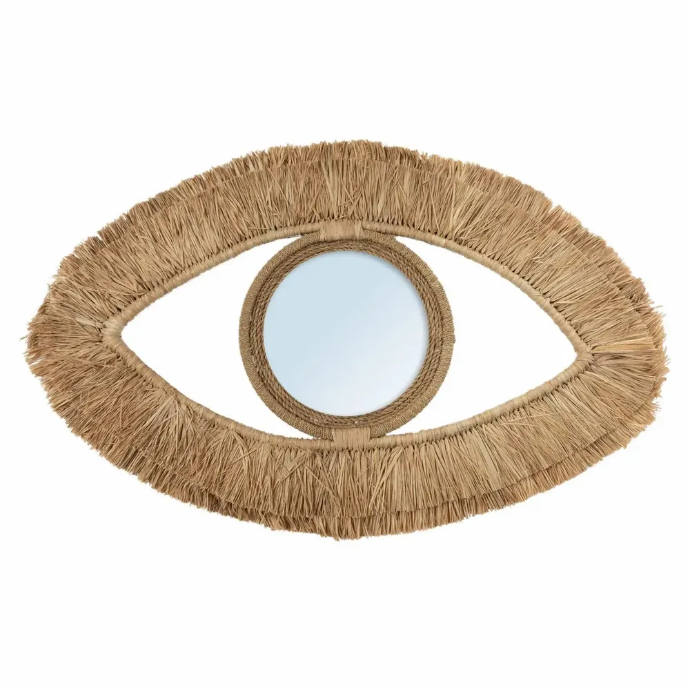Mirrors - The Raffia Eye Mirror - Natural - M - BAZAR BIZAR LIVING