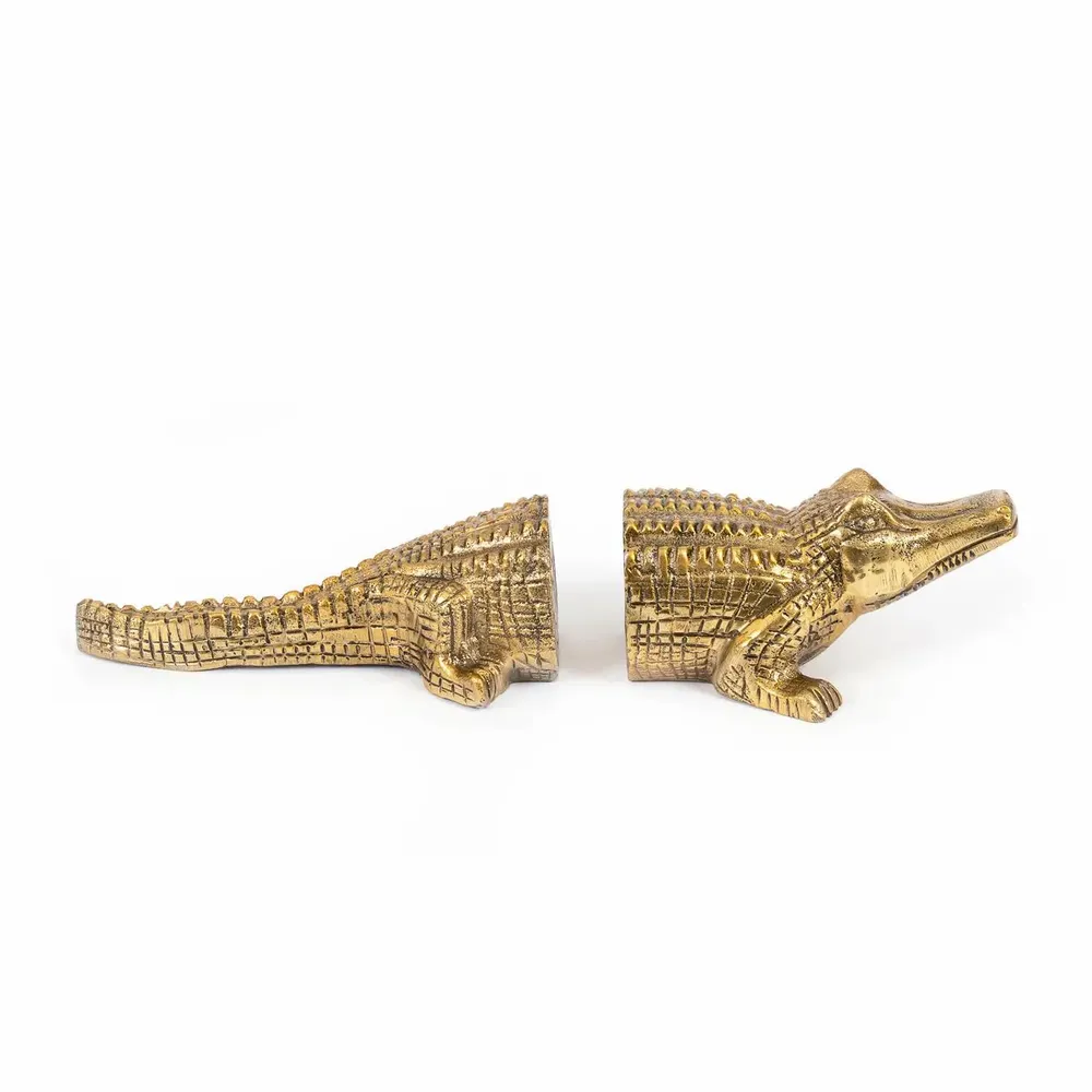 Sculptures, statuettes et miniatures - Les Supports de Livres Crocodile - Laiton - BAZAR BIZAR LIVING