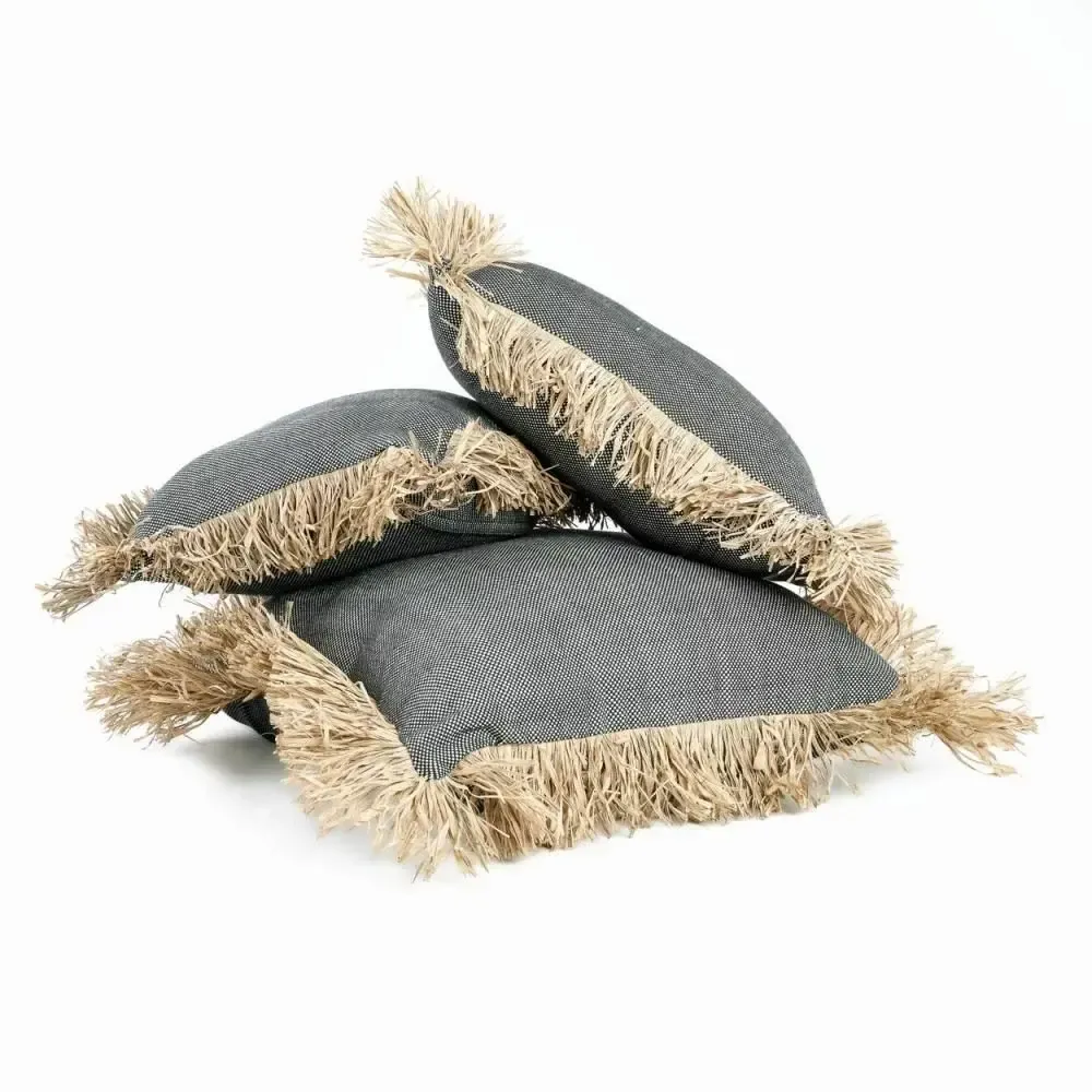 Coussins - L'Housse de Coussin Bonita en Coton - Noir Naturel - 40x40 - BAZAR BIZAR LIVING
