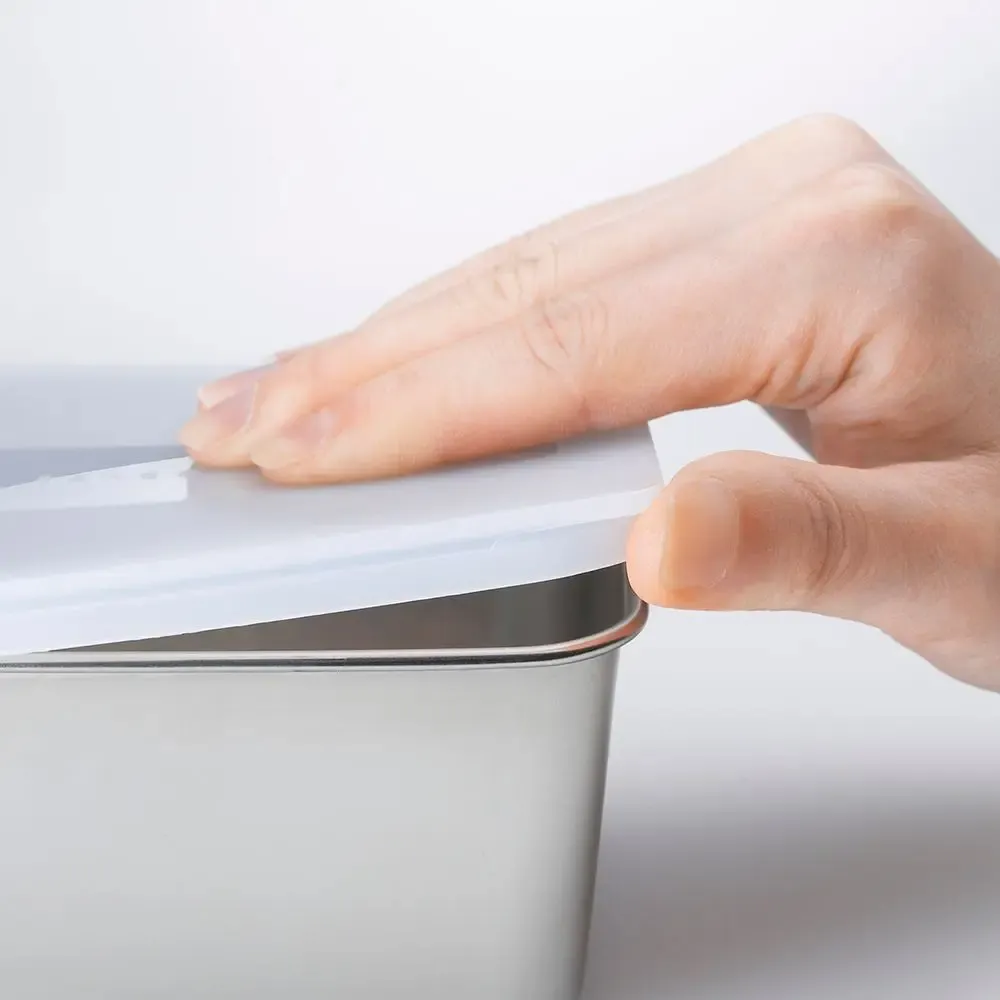 Food storage - Stainless steel kitchen storage box and semi-transparent lid - eATOCO/YOSHIKAWA collection - ABINGPLUS