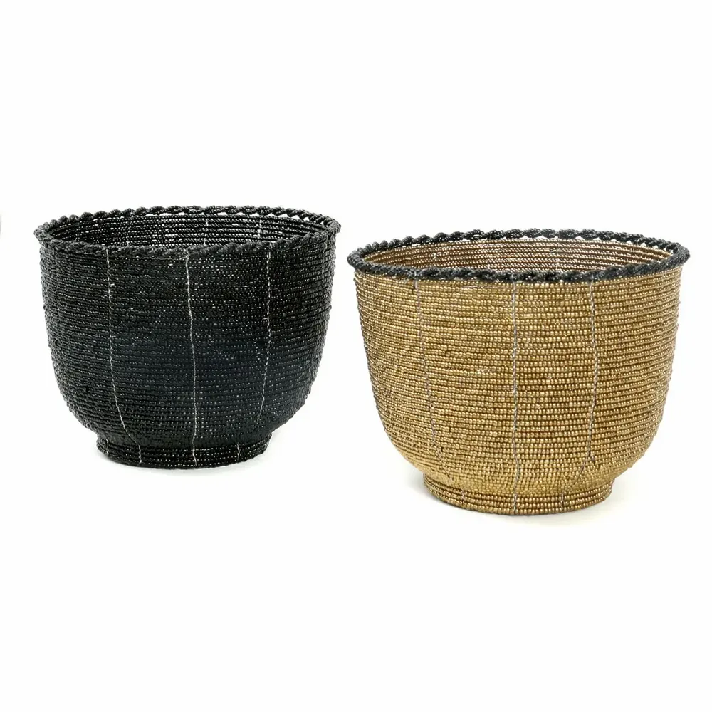 Decorative objects - The Beaded Candy Bowl - Black - M - BAZAR BIZAR LIVING
