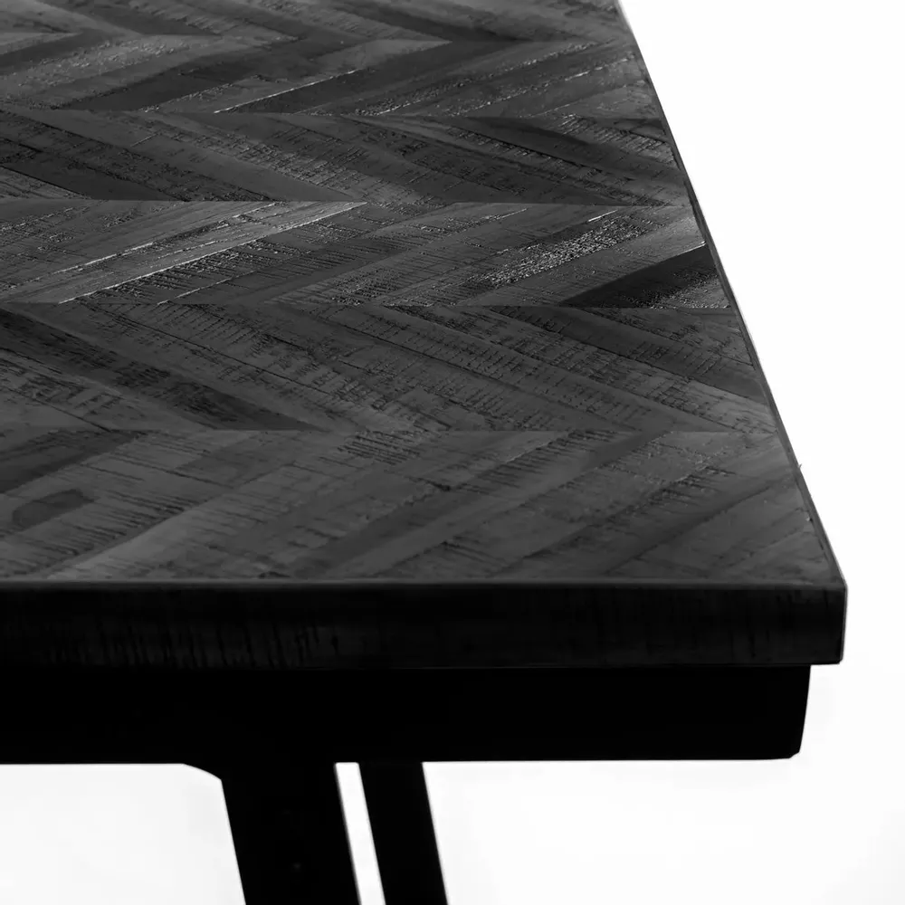 Console table - The Herringbone High Table - Black - 140cm - BAZAR BIZAR LIVING