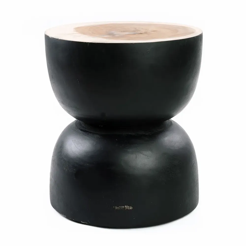 Tabourets - Le Tabouret Karbun - Noir Naturel - BAZAR BIZAR LIVING