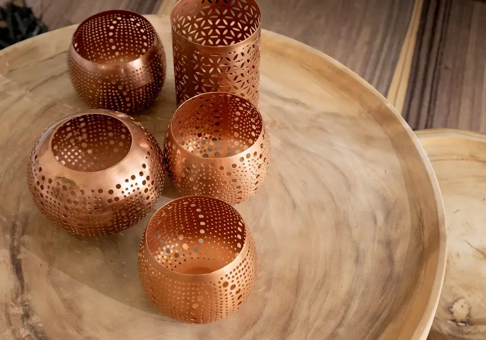 Bougeoirs et photophores  - Le Bougeoir Flower Petal - Cuivre - M - BAZAR BIZAR LIVING