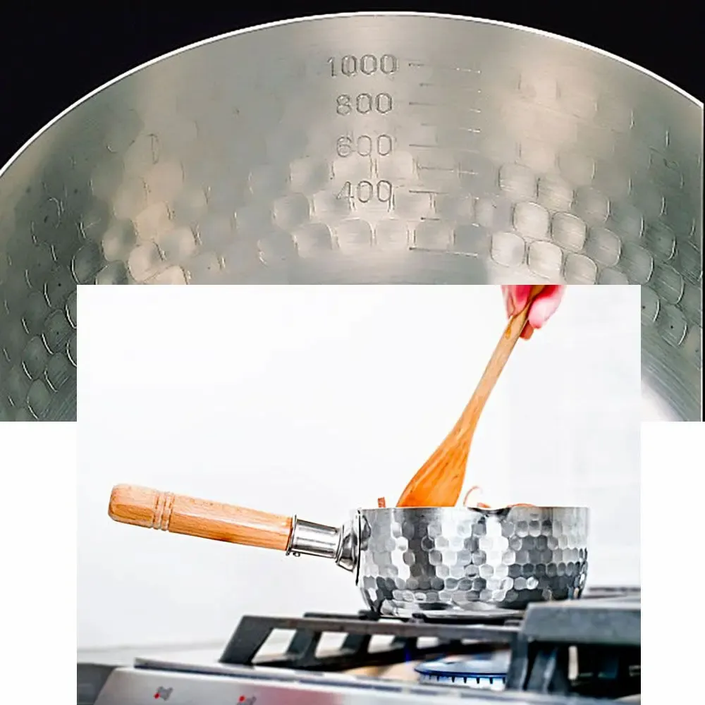 Casseroles - Casserole de 22 cm en acier inoxydable, martelées avec deux becs verseurs - collection Yukihira / YOSHIKAWA - ABINGPLUS