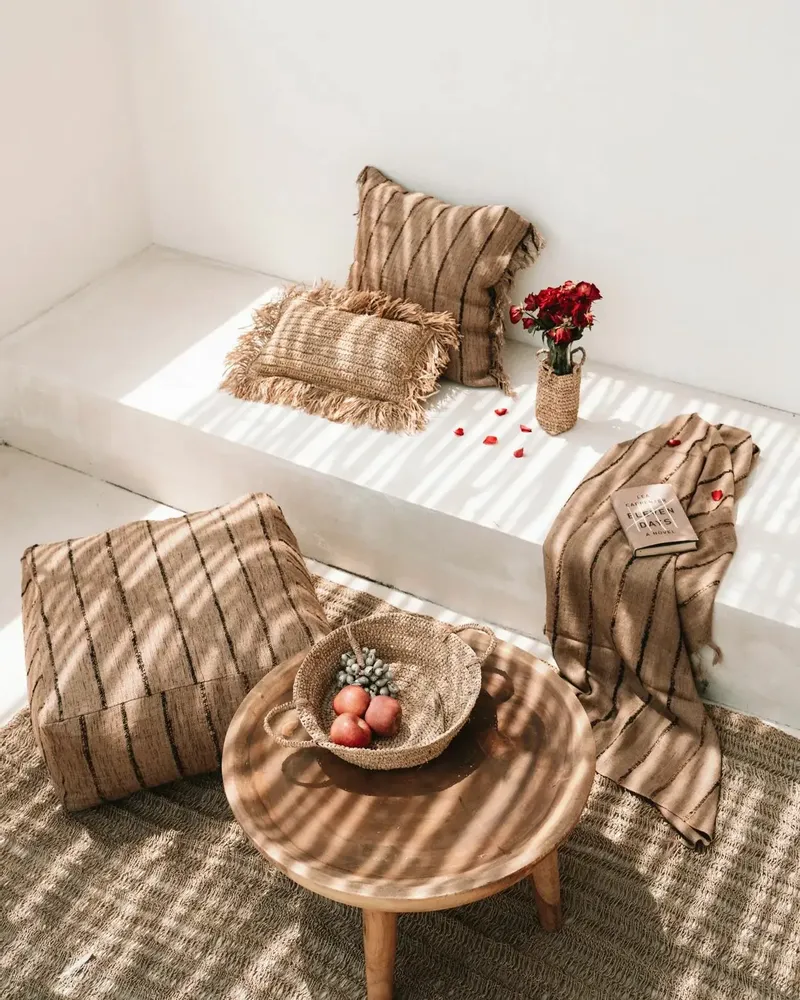 Ottomans - The Oh My Gee Pouffe - Beige Black - BAZAR BIZAR LIVING