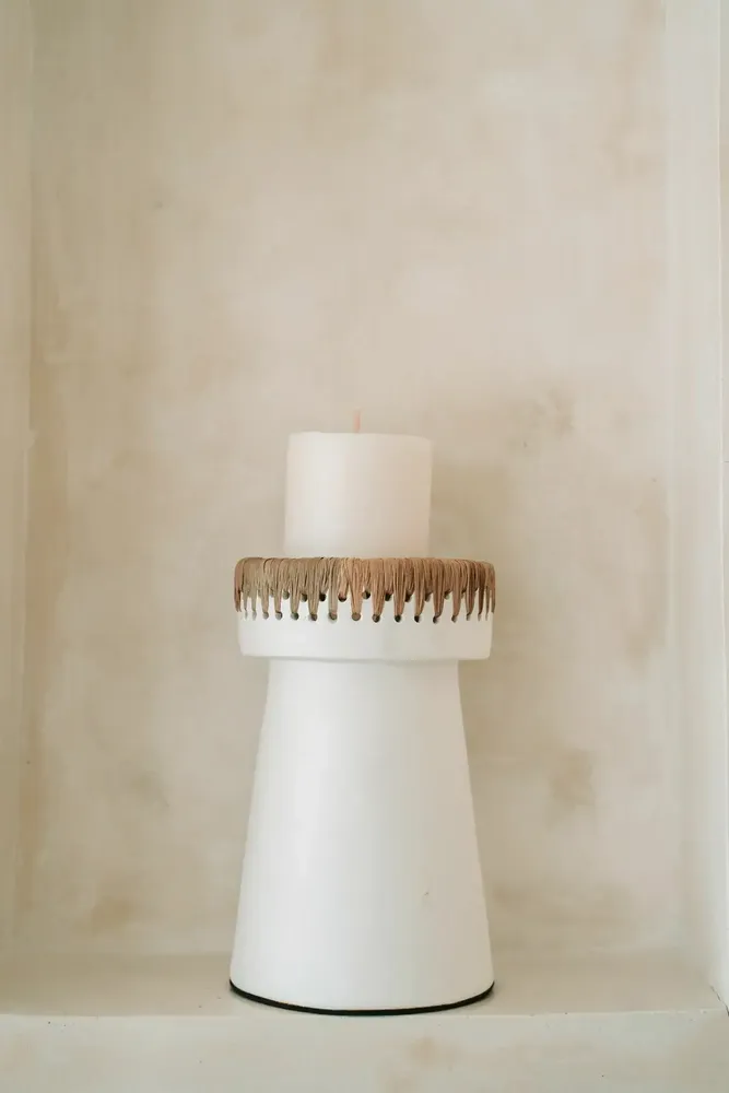 Candlesticks and candle holders - The Pretty Candle Holder - White Natural - L - BAZAR BIZAR LIVING