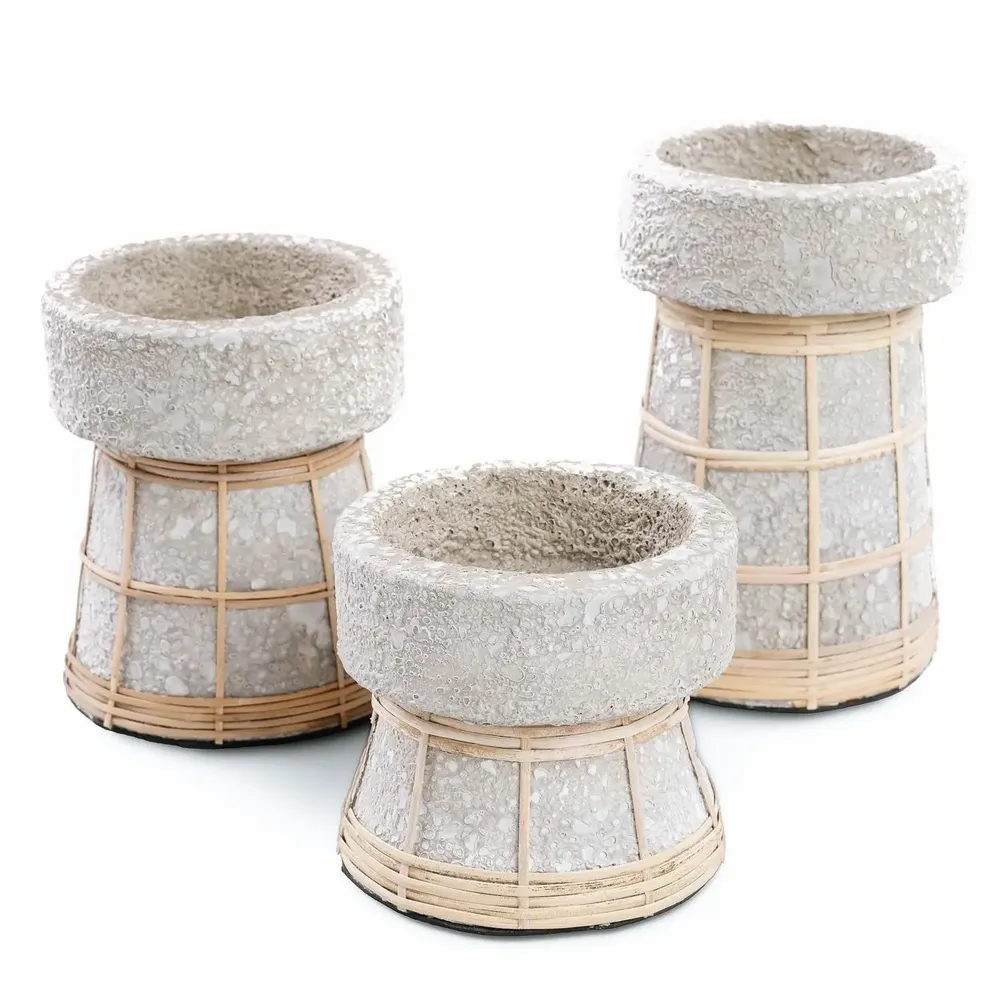 Candlesticks and candle holders - The Serene Candle Holder - Concrete Natural - M - BAZAR BIZAR LIVING
