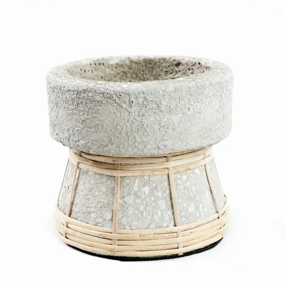 Bougeoirs et photophores  - Le Bougeoir Serene - Béton Gris Naturel - S - BAZAR BIZAR LIVING