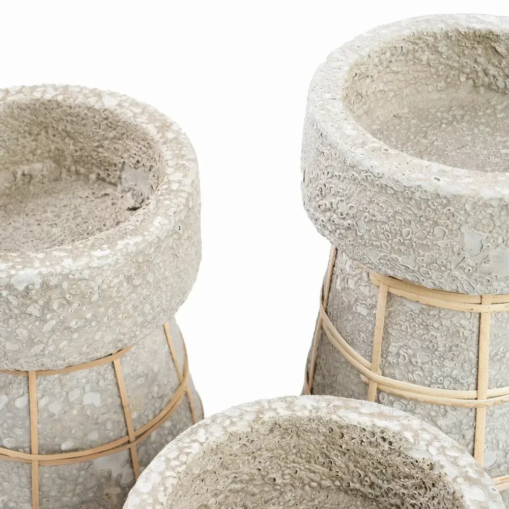 Bougeoirs et photophores  - Le Bougeoir Serene - Béton Gris Naturel - S - BAZAR BIZAR LIVING