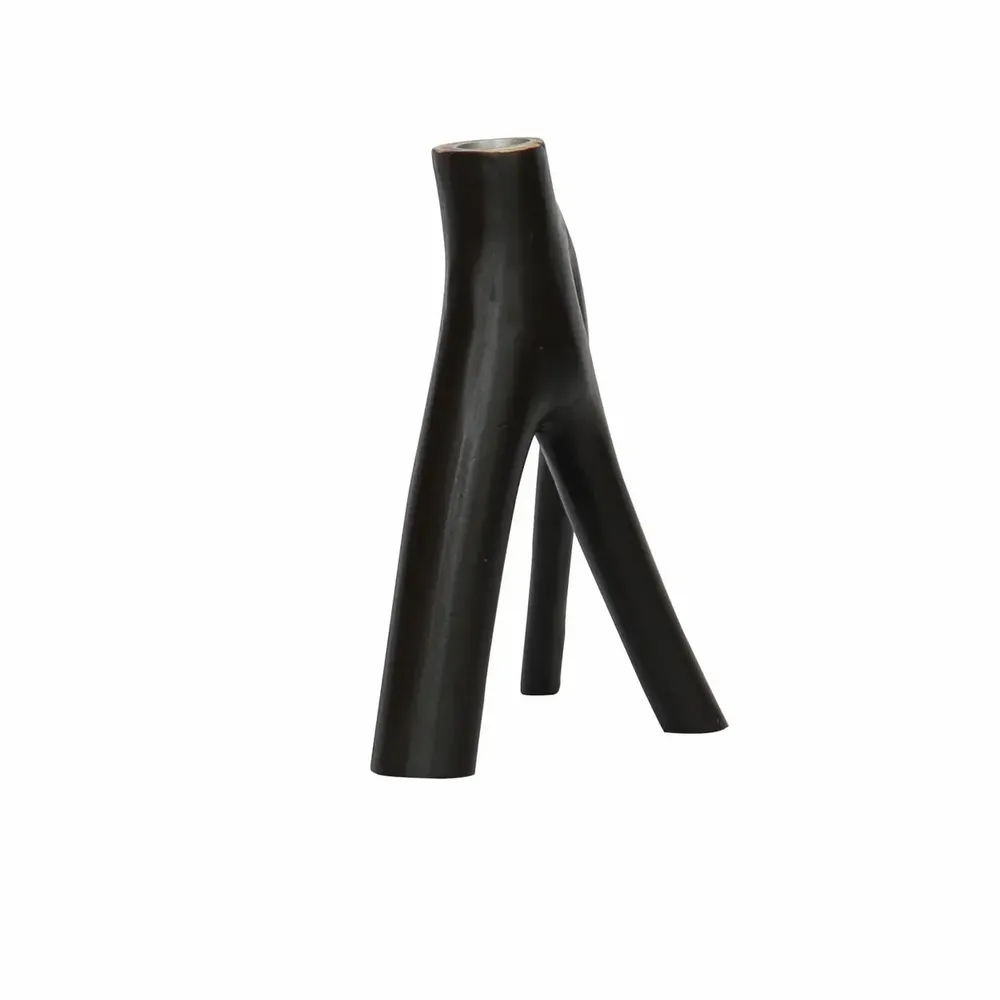 Candlesticks and candle holders - The Triple Twig Candle Holder - Black - BAZAR BIZAR LIVING