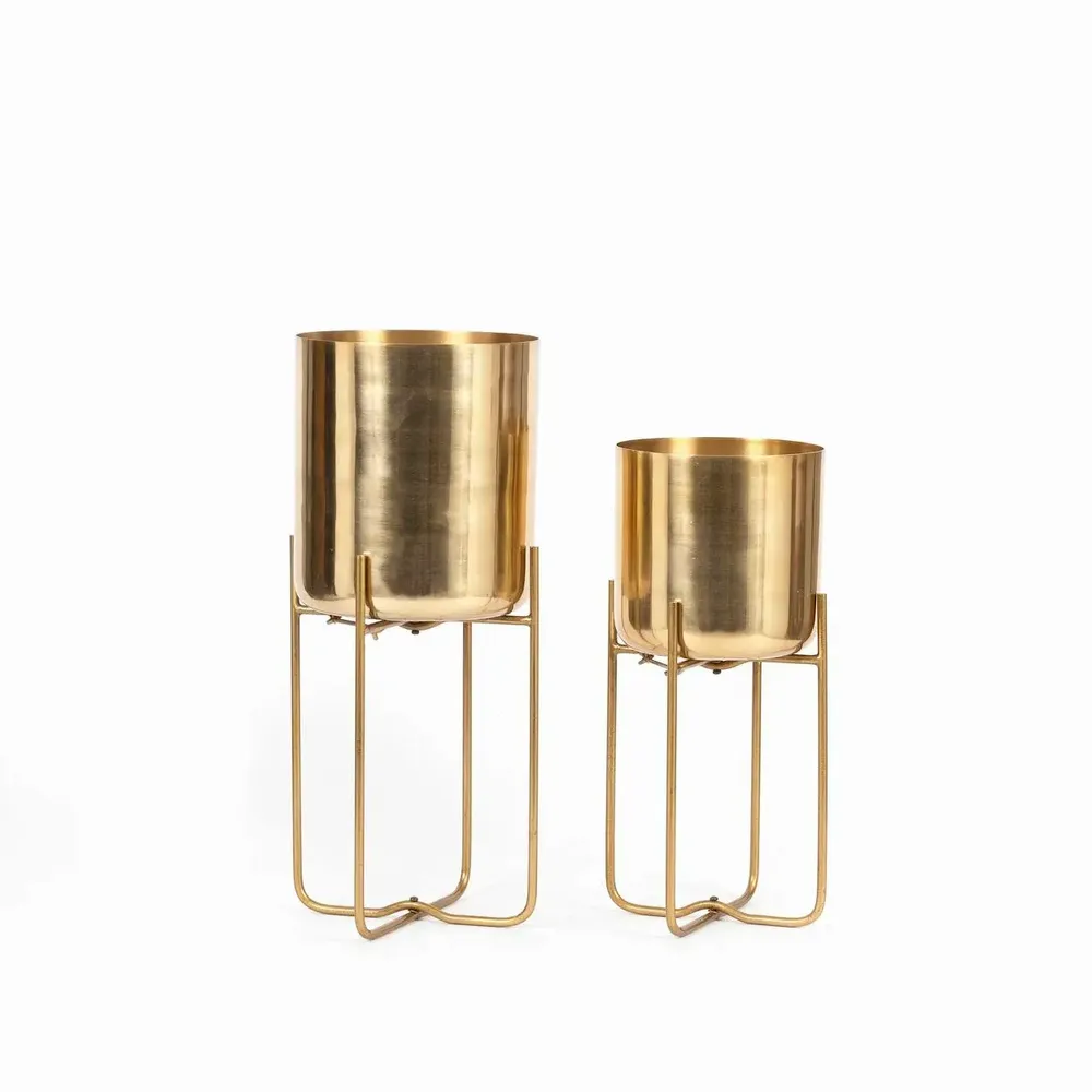 Vases - The Brass Planter on Stand - Brass - M - BAZAR BIZAR LIVING