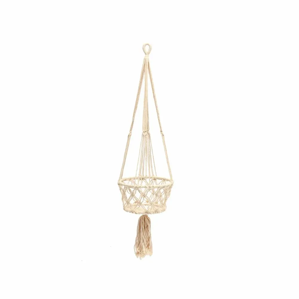 Vases - The Macrame Plant Holder - White - M - BAZAR BIZAR LIVING