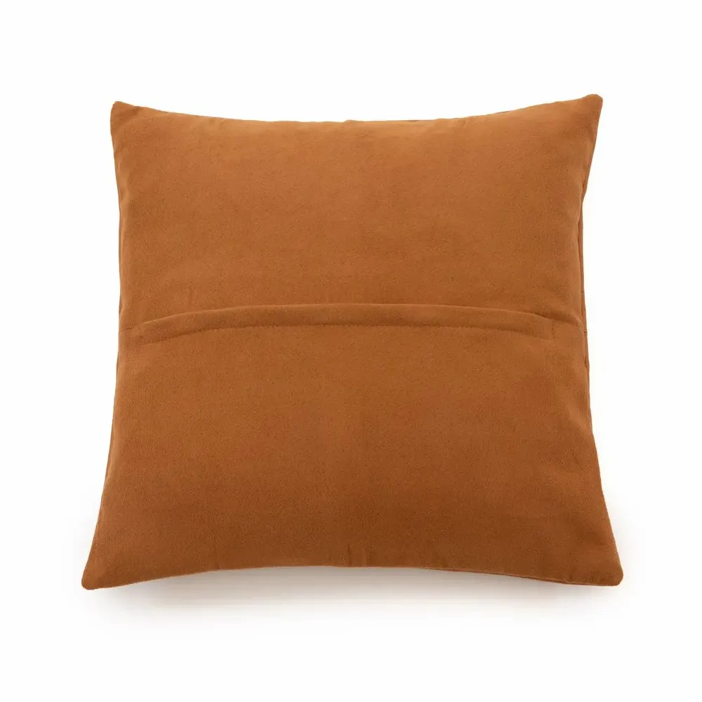 Cushions - The Four Panel Leather Cushion Cover - Camel - 40x40 - BAZAR BIZAR LIVING