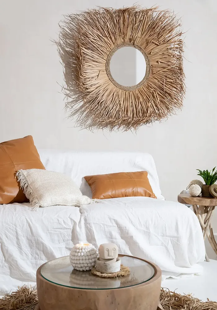 Cushions - The Four Panel Leather Cushion Cover - Camel - 60x60 - BAZAR BIZAR LIVING