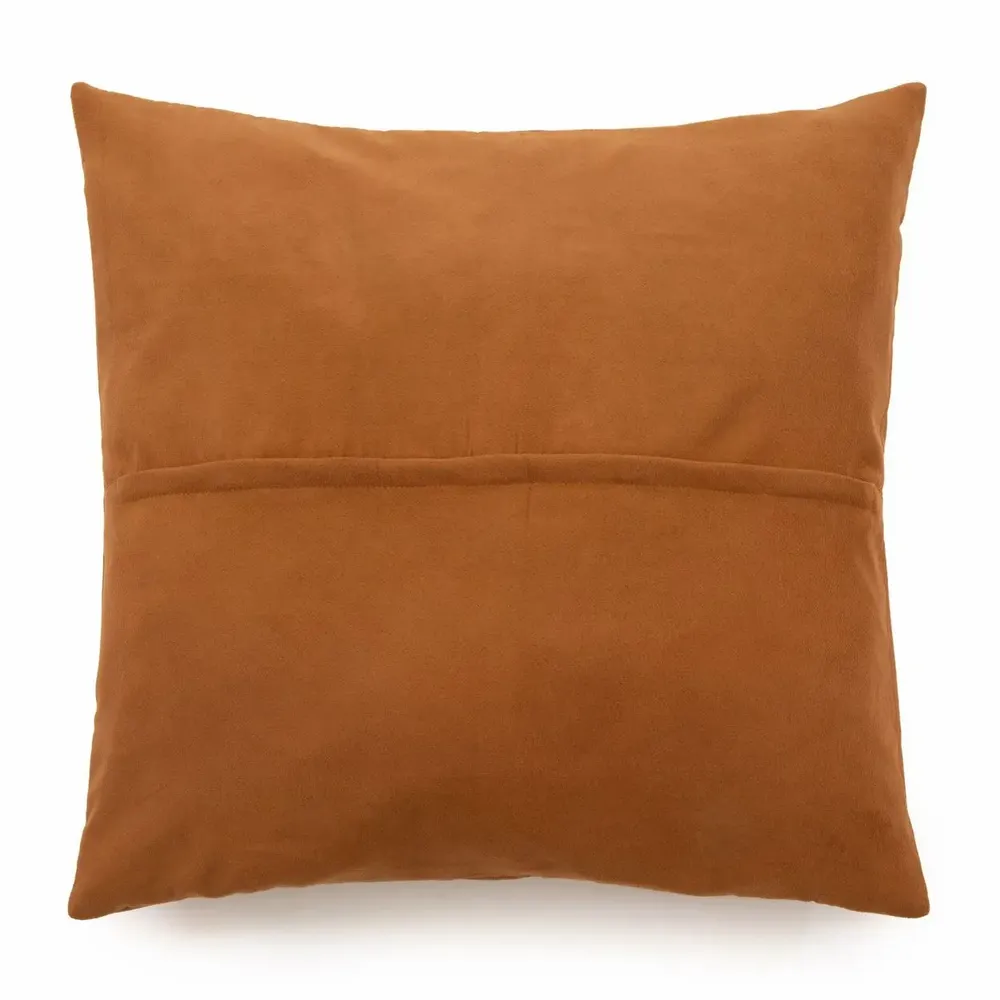 Cushions - The Four Panel Leather Cushion Cover - Camel - 60x60 - BAZAR BIZAR LIVING