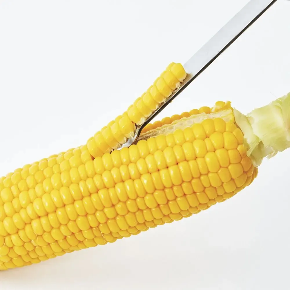Ustensiles de cuisine - Éplucheur Poro pour maïs en acier inoxydable - collection EAtoCO / YOSHIKAWA - ABINGPLUS