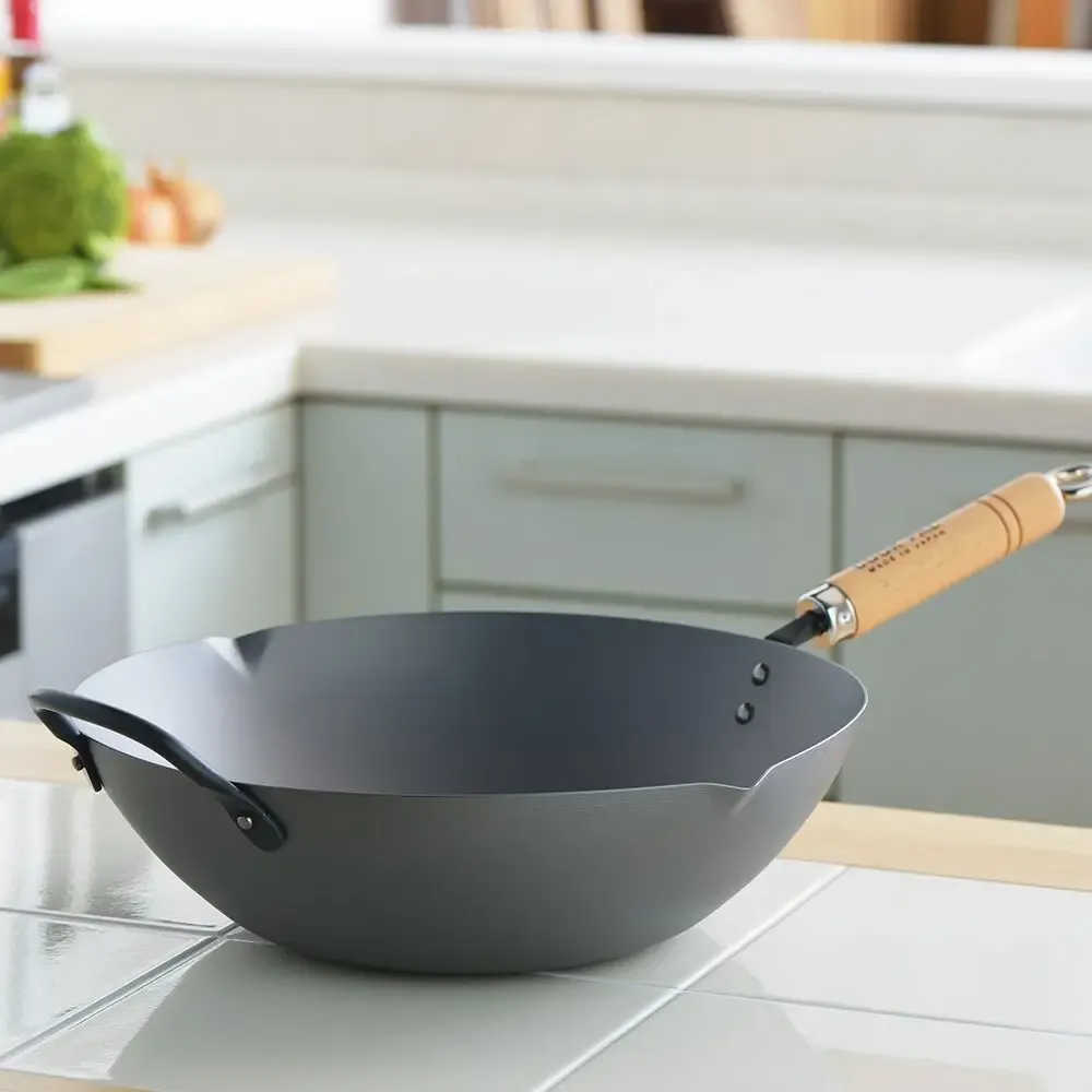 Frying pans - Ø360 steel pan and wok - Beijing/YOSHIKAWA collection - ABINGPLUS