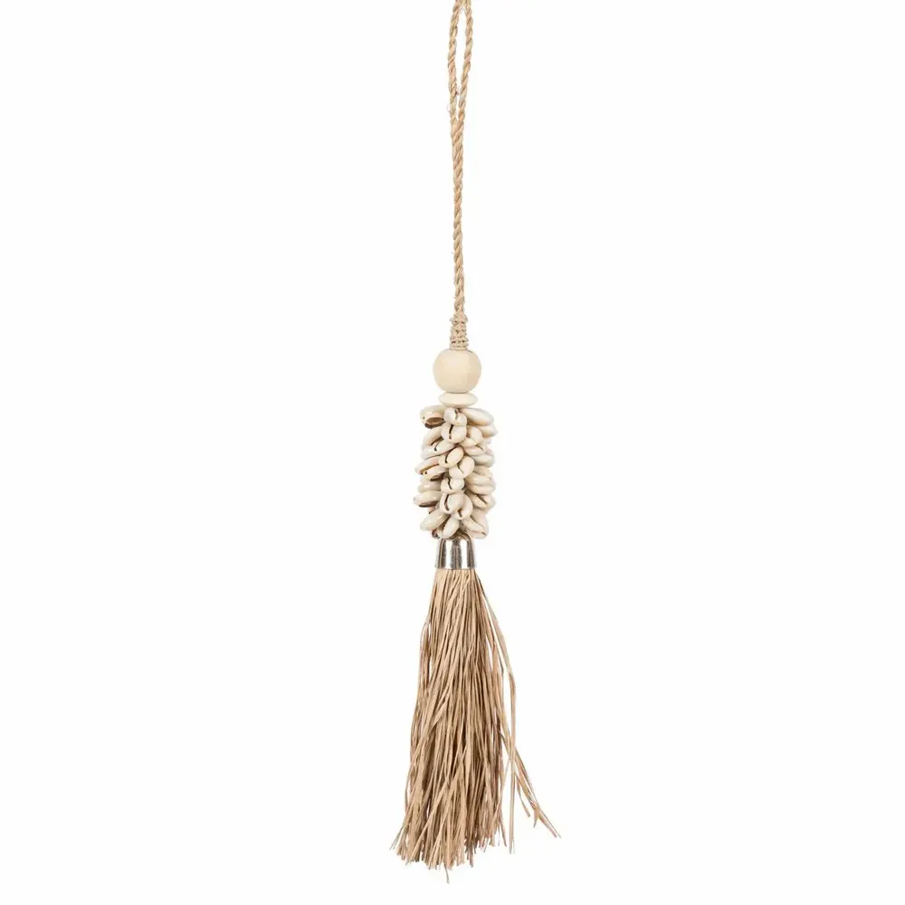 Decorative objects - The Cowrie and Raffia Tassel - Natural - BAZAR BIZAR LIVING