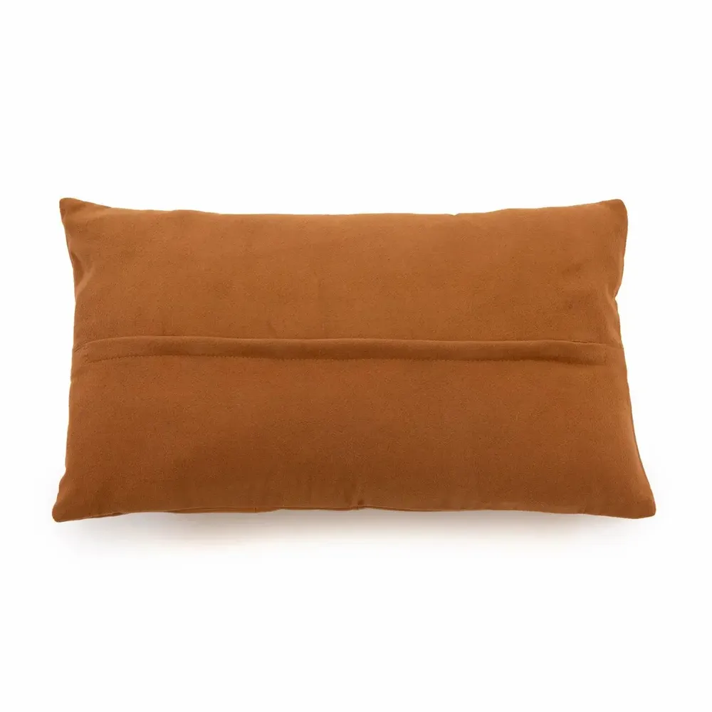 Cushions - The Six Panel Leather Cushion Cover - Camel - 30x50 - BAZAR BIZAR LIVING