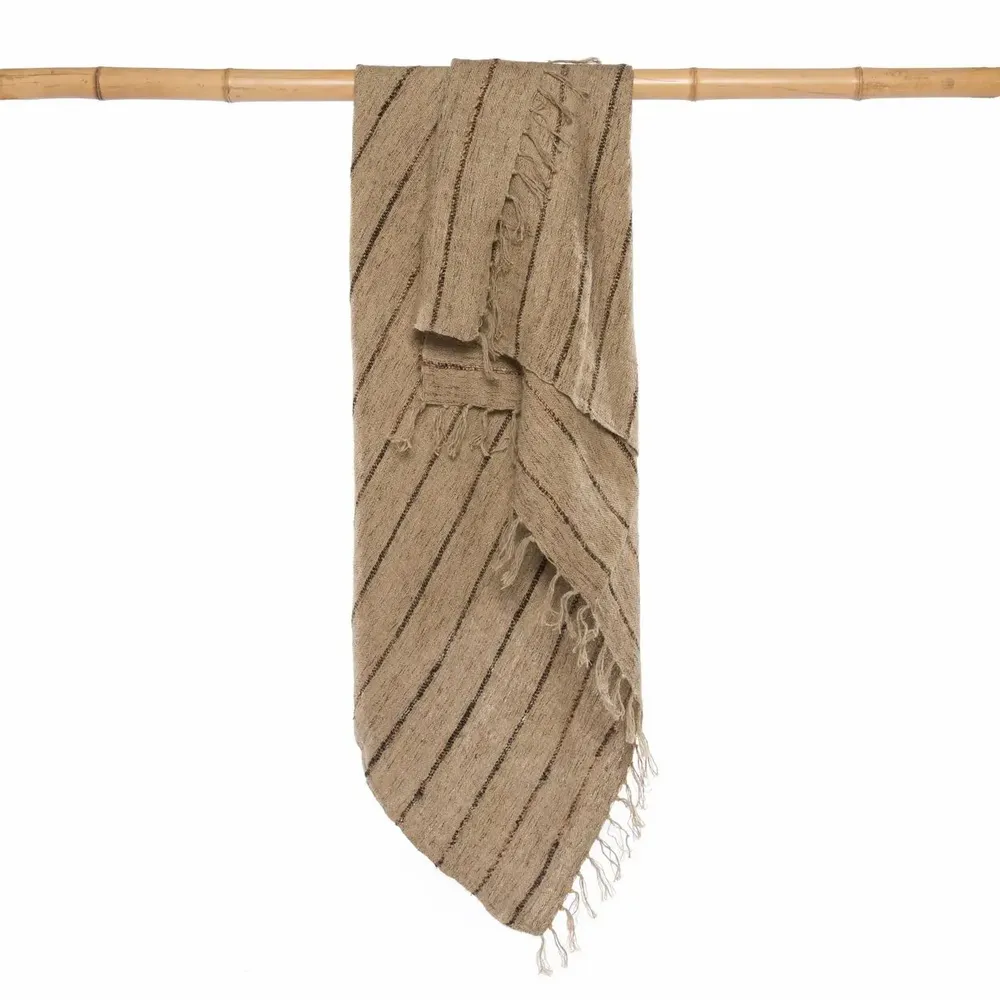 Throw blankets - The s'il vous Plaid - Beige Black - BAZAR BIZAR LIVING