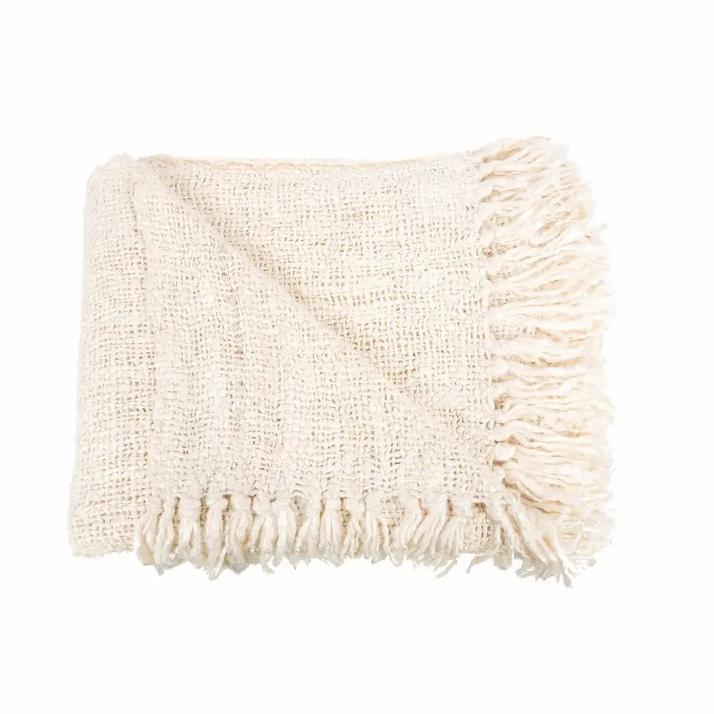 Throw blankets - The s'il vous Plaid - Cream - BAZAR BIZAR LIVING