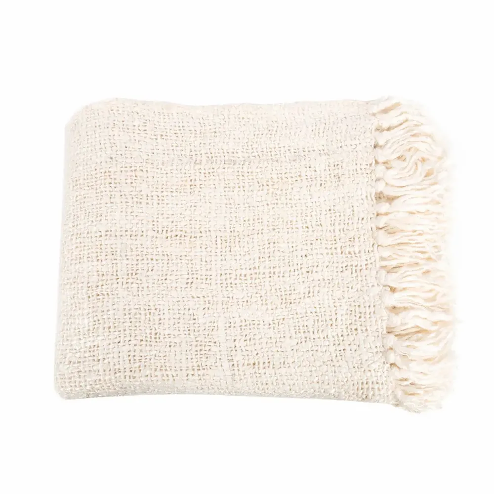 Throw blankets - The s'il vous Plaid - Cream - BAZAR BIZAR LIVING