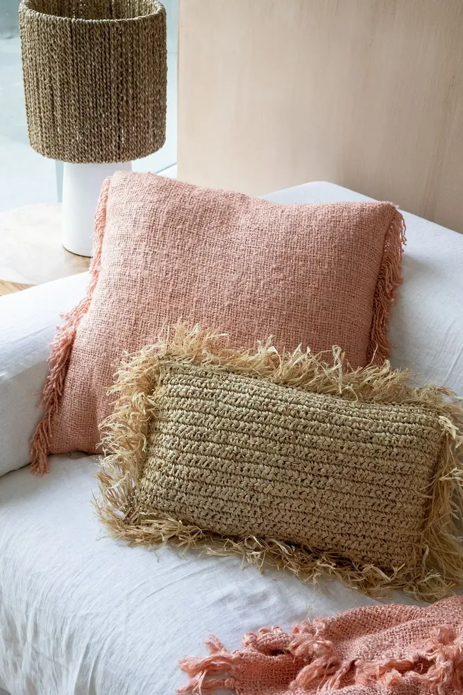 Throw blankets - The s'il vous Plaid - Salmon Pink - BAZAR BIZAR LIVING