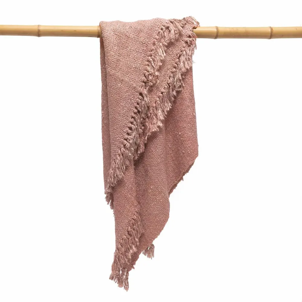 Throw blankets - The s'il vous Plaid - Salmon Pink - BAZAR BIZAR LIVING