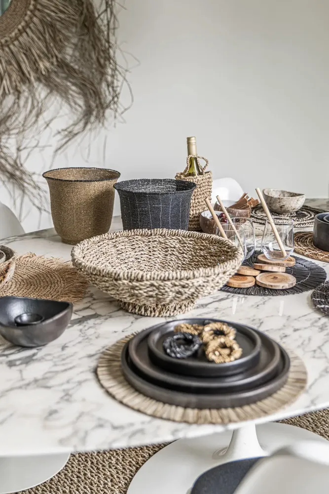 Platter and bowls - The Burned Plate - Black - L - BAZAR BIZAR LIVING