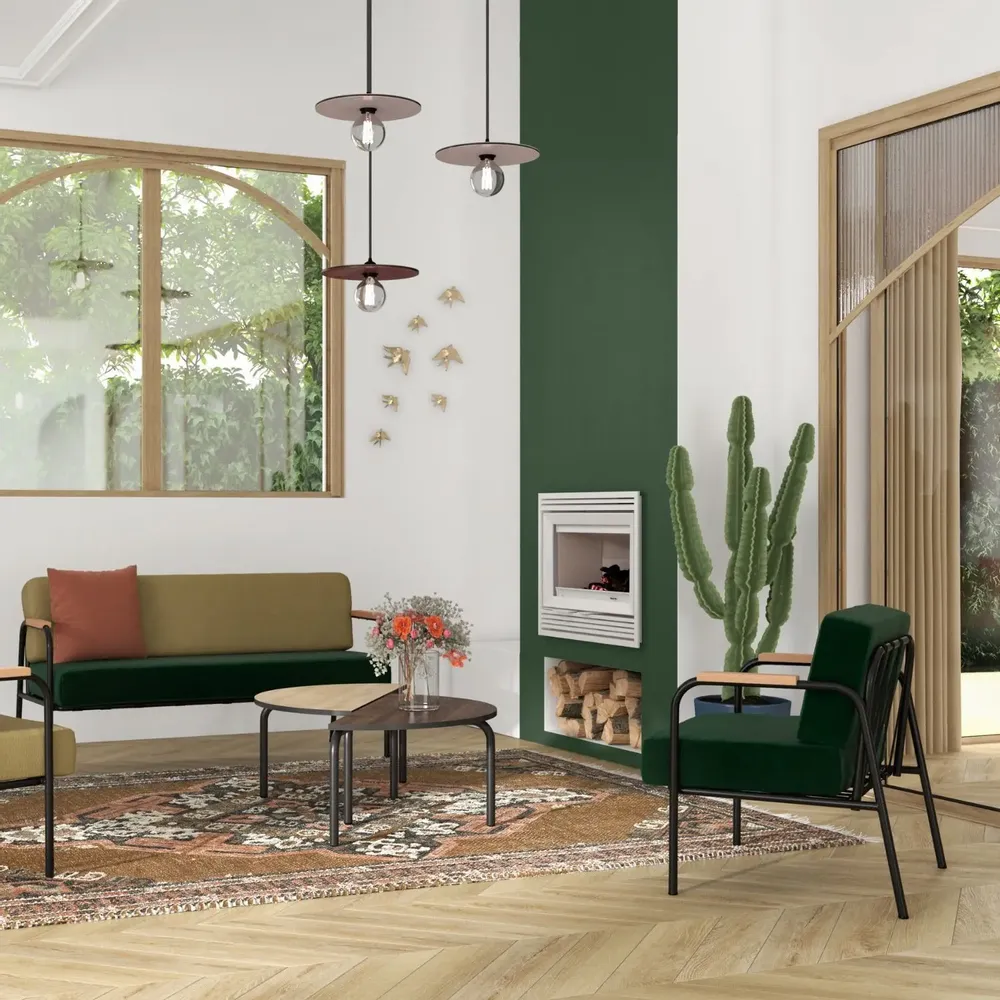 Armchairs - Barnabé retro interior armchair - fireproof removable cushions - LES GAMBETTES