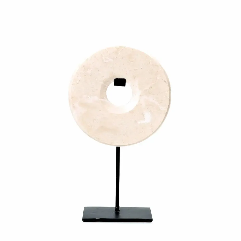 Decorative objects - The Marble Disc on Stand - White - M - BAZAR BIZAR LIVING